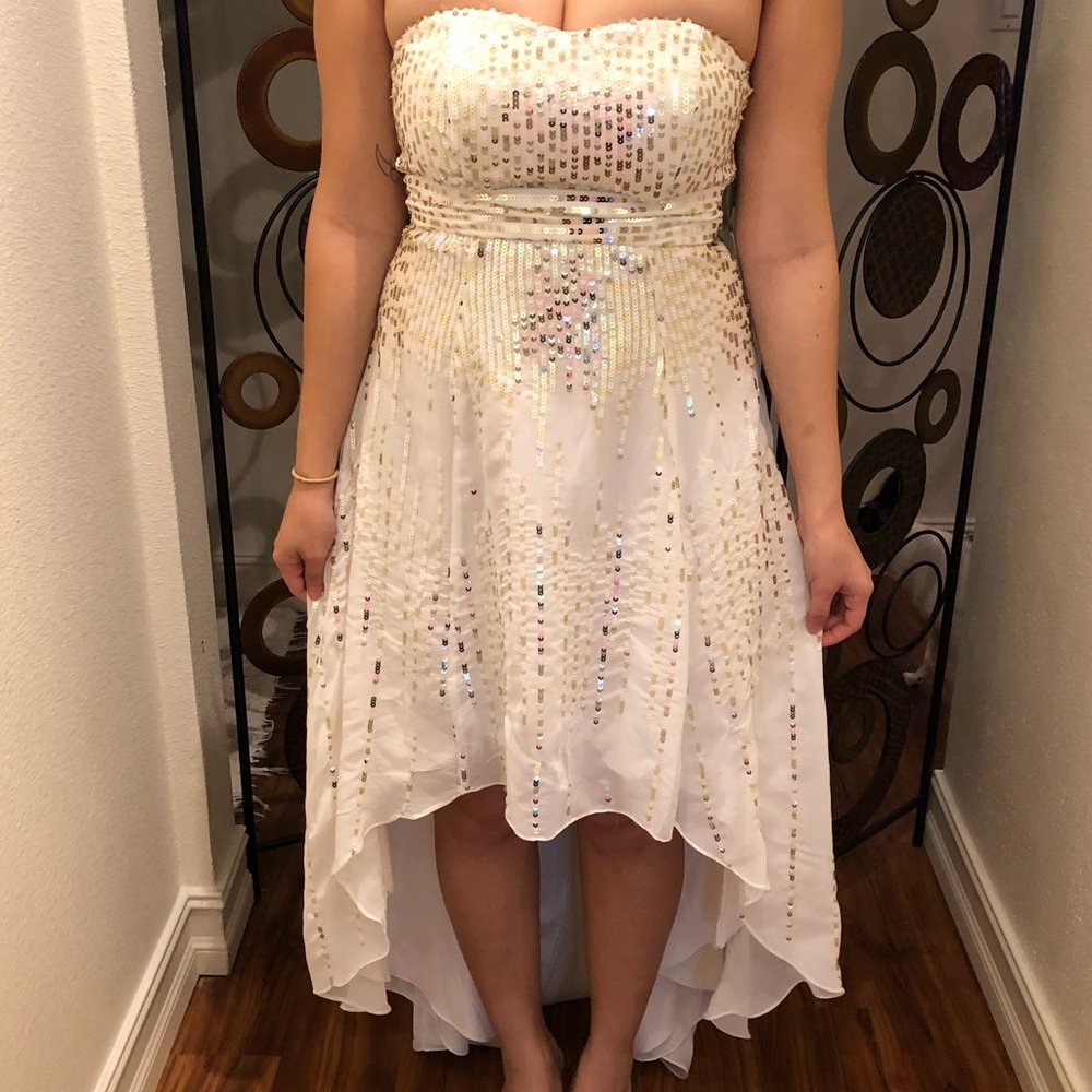 Strapless High low dress.